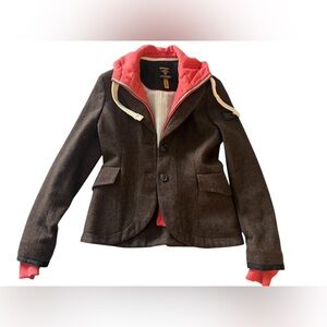 Super Dry wool blend coat and hoodie small